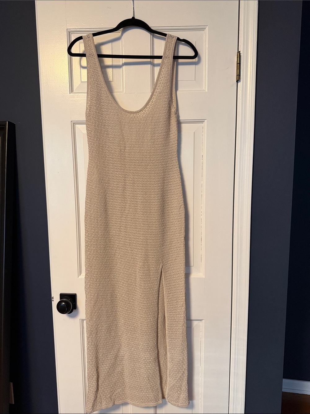 Monday Swimwear Pearl Shimmer Knit Maxi Coverup with Side Slit